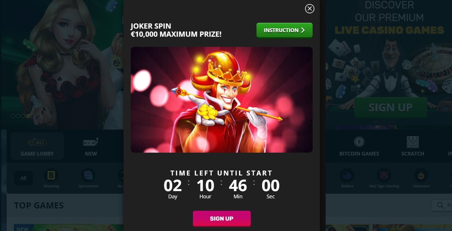 Joker Spin at PlayAmo Online Casino